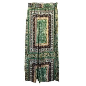 NEW Rachel Zoe Scarf Print Wide-leg Pants sz M beach resort vacation boho festiv